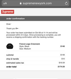 Supreme Futura Logo Crewneck Black Size M