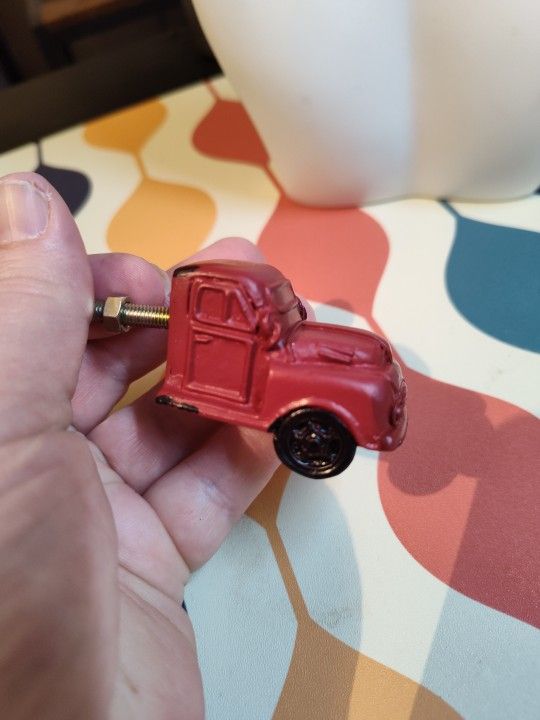 Distressed Red Pick Up Truck Drawer Cabinet Knob Pull