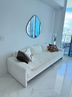 CB2 Camden 101” Ivory Performance Fabric Sofa