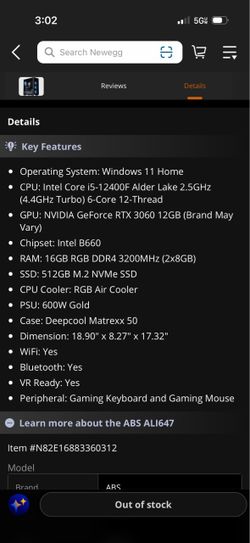 ABS ALI647 Gaming Desktop PC
