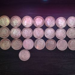 Morgan Silver Dollar Vintage Set - Fine Replicas 1(contact info removed) and 1921 (28 Coins Total)