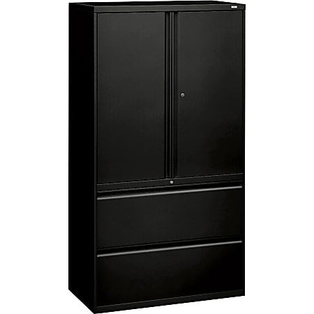 Series Storage Cabinet With Lateral File, 36" Wide, Black