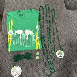 Saint Patrick’s day shirt and accessories lot- 8 count