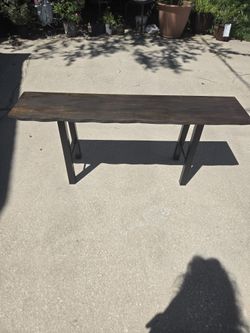 Farmhouse Vintage Style Wood Bench With Metal Base