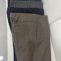 4 dress pants 40x32 used good conditions blue, brown, grey