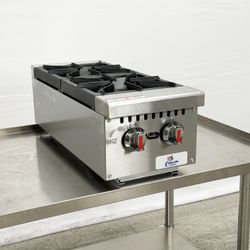 18 Inch Two Burner Commercial Countertop Restaurant Hot Plate Stove Range With Legs 