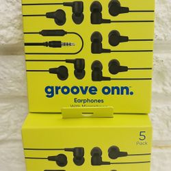 set of 2 onn. 5pk Earbuds Blk each pack have 5 earbuds in it