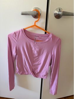 Beyond Yoga Long Sleeve Pink Crop Top
