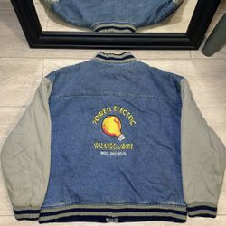 Vintage / Y2K 1990s Powell Electric Logo Denim Jacket Varsity 