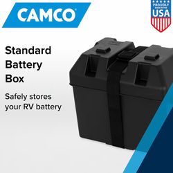 Camco Large Battery Box with Straps and Hardware - New!