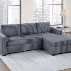 2-Piece Sectional Sofa / Color Gray / New In A Box. 💢 Bonito Seccional De 2 Piezas Color Gris  Nuevo En Caja 