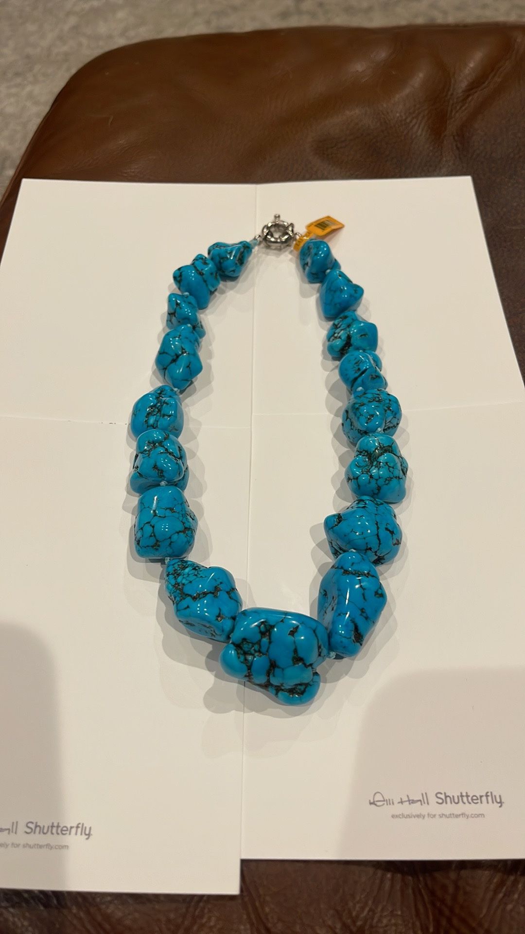 Brand New 20 " Turquoise Nugget Necklace