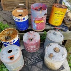 8 Antique Oil Cans All For $250