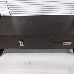 Dark Brown Wooden TV Stand 