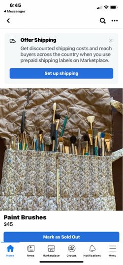 Paint brushes and holder