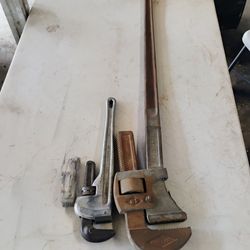 Large stilson steel pipe wrench And Rigid Aluminum Tool 