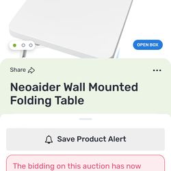 Wall mounted folding table