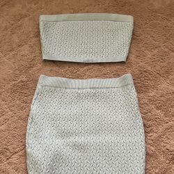 Blue Knit Two Piece