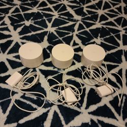 Google WiFI Model AC-1304 Solution Point Routers 3 Pack With Power Cables Whole Home Coverage