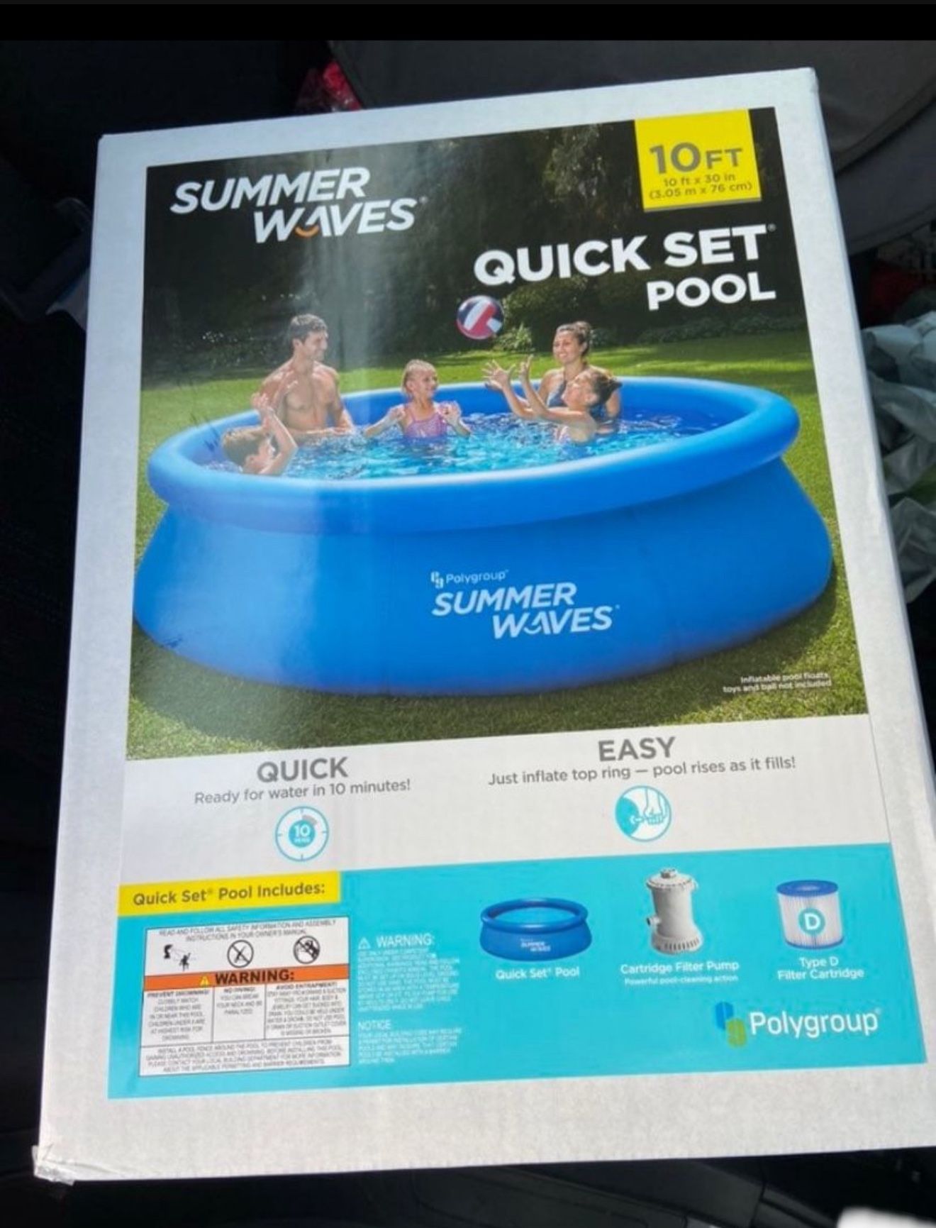 Summer Waves 10 ft Quick Set Ring Swimming Pool New Sealed
