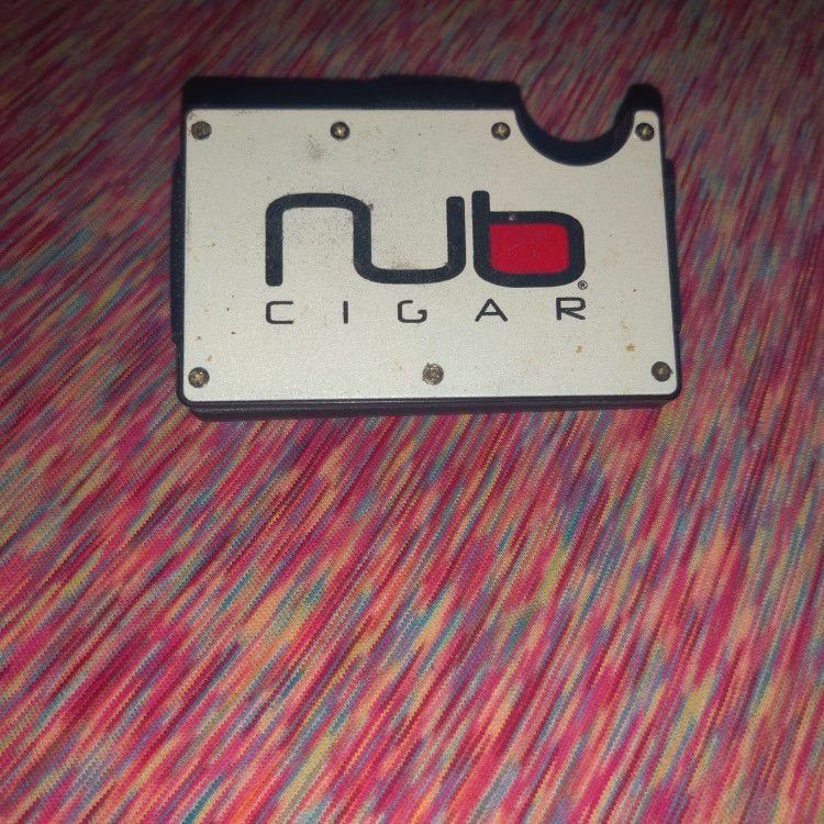 Nub Cigar ,White Rfid Aluminum Front Pocket Wallet 