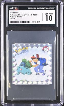 1999 Bulbasaur Pokémon Stickers Series 1 Prism CGC 10