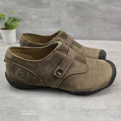 Keen Carlisle Shoes Women's 6.5 Brown Leather Comfort Slip On Flats Loafers