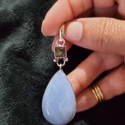 Silver Pendant With Mystic Topaz