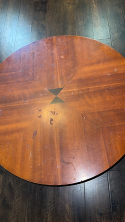 Round wood coffee table