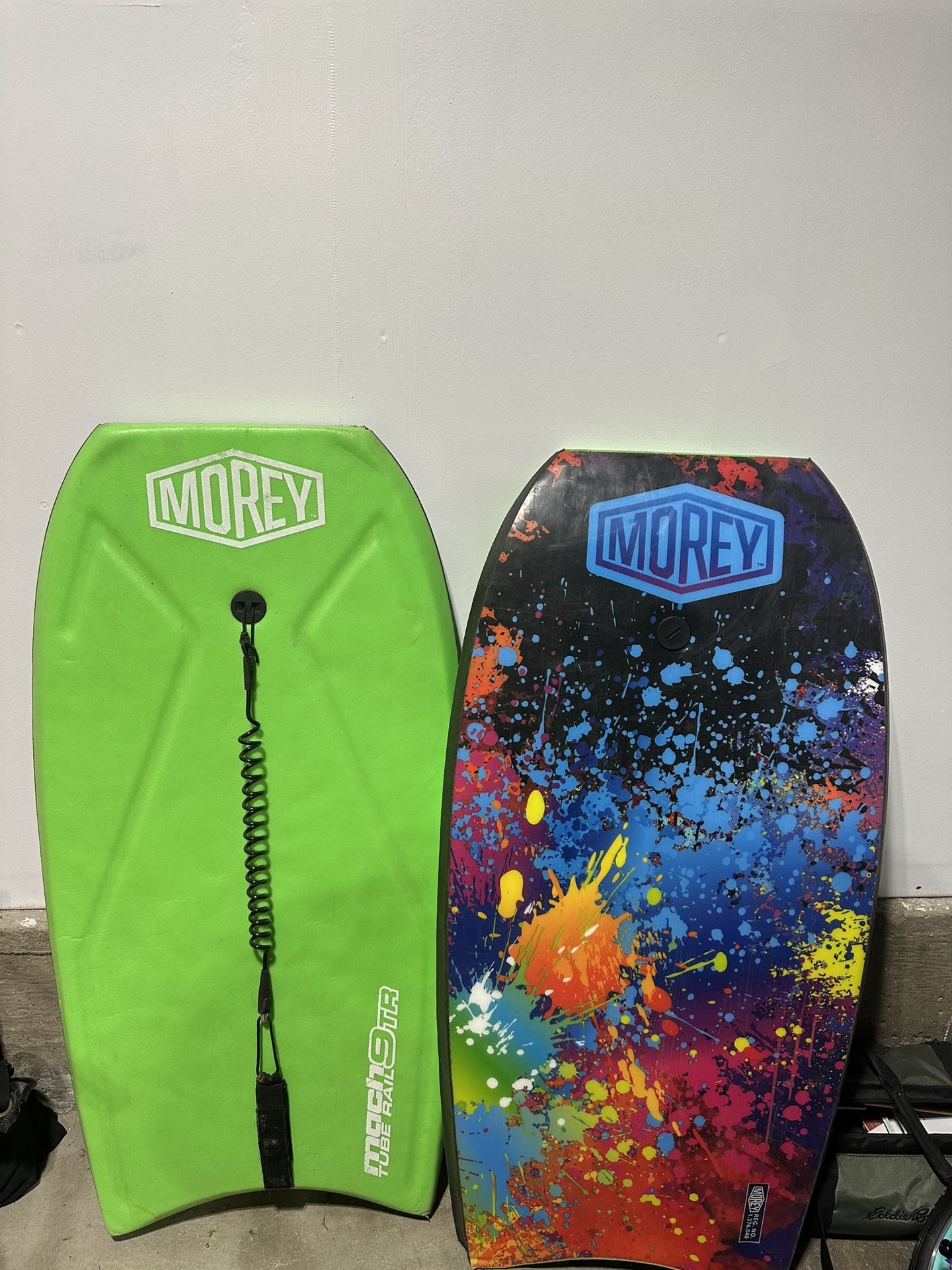Blue Morey Boogie Board Mach 9 TR Tube Rail BodyBoard Used ADULT