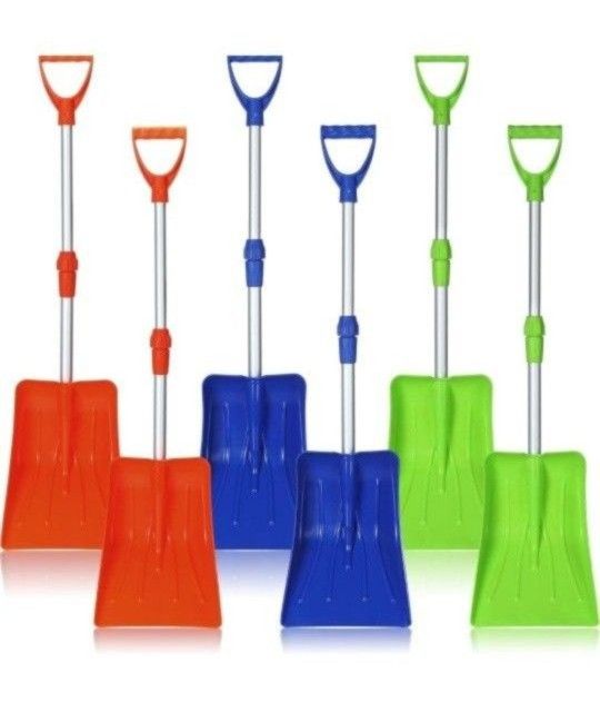 6 Pcs Large Kids Sand Shovel 27"-35" Beach Shovels Jumbo Plastic Toy Shovel Long Sand Shovels Gardening Tools Beach Shovel for Shoveling Digging Sand 