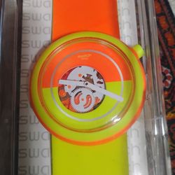 Swatch Pop Watch Yellow Oranc