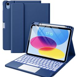 Apple iPad 10th Generation Case with Keyboard 7 Color Backlit Detachable Keyboard Case Cover with Pencil Holder for Apple iPad 10th Gen 10.9 inch