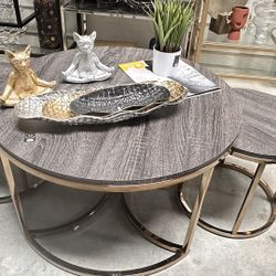 New Round Nesting Coffee Table Set (3 Pcs)