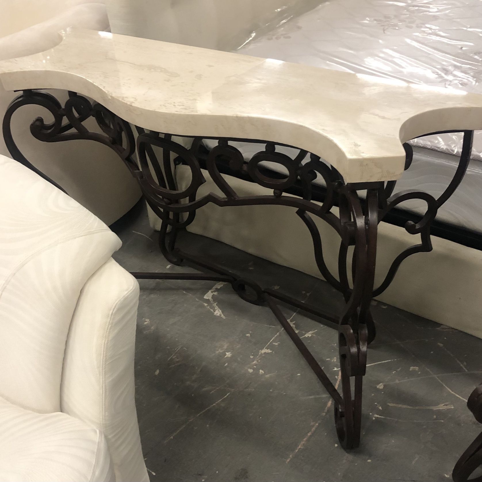 Beautiful Entry Console / Living Room Table With Marble Top