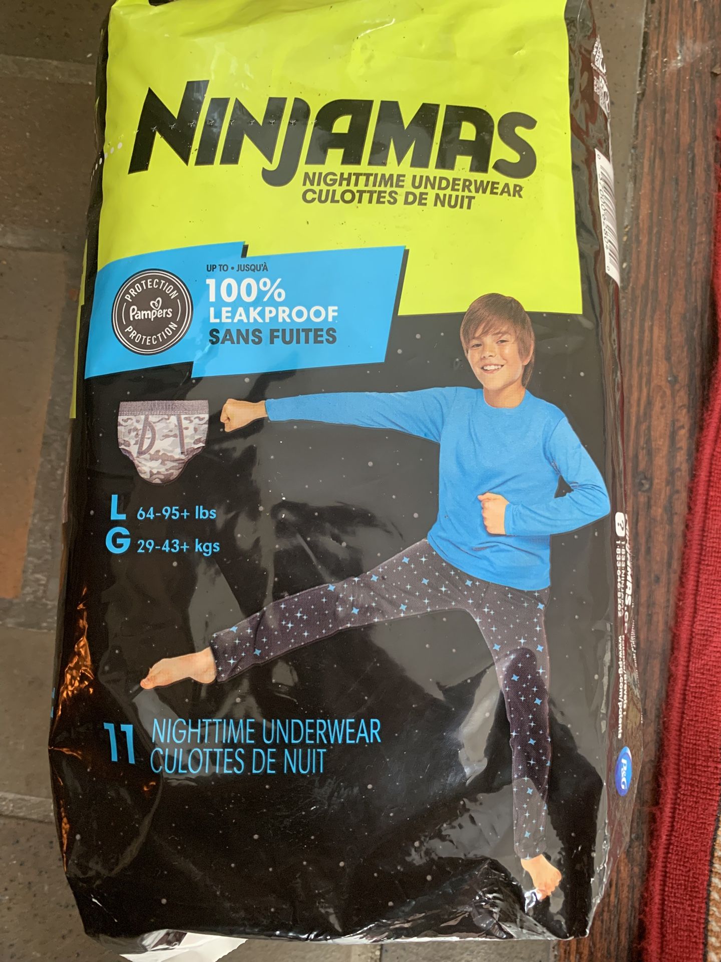 Ninjamas Nighttime Underwear, L (64-95+ lbs), Jumbo Pack 11 underwear