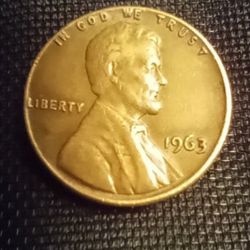A Brown 1963 w/ No Ment Mark Lincoln Penny 