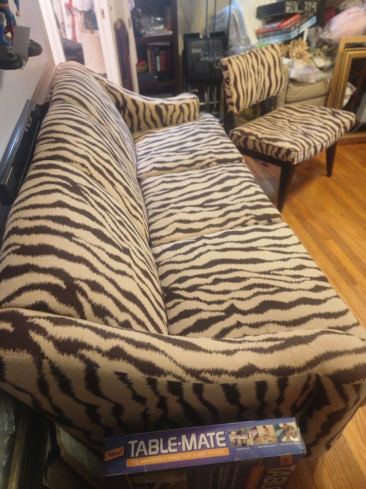 Zebra Sofa & Chair Duo _ Unique and Comfy