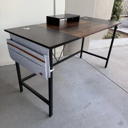 New In Box 56x24x30 Inch Tall Office Computer Desk Table With Organizer And Monitor Stand 