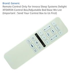 Remote Control Only for Innova Sleep Systems Delight XF04R5N Control Box/Adjustable Bed Base We List (Important : Send Your Control Box to Us First)
