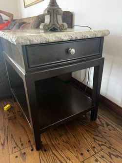 Stone Top Side Table / Nightstand