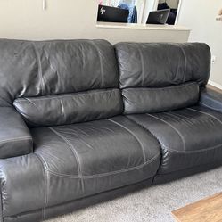 Gray Reclining Leather Couch
