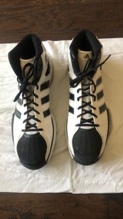 Adidas Pro Black White Basketball Shoes, Sneakers, Mens Sz 15. 