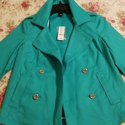 White House BLACK Market Green JULEP SWING COAT