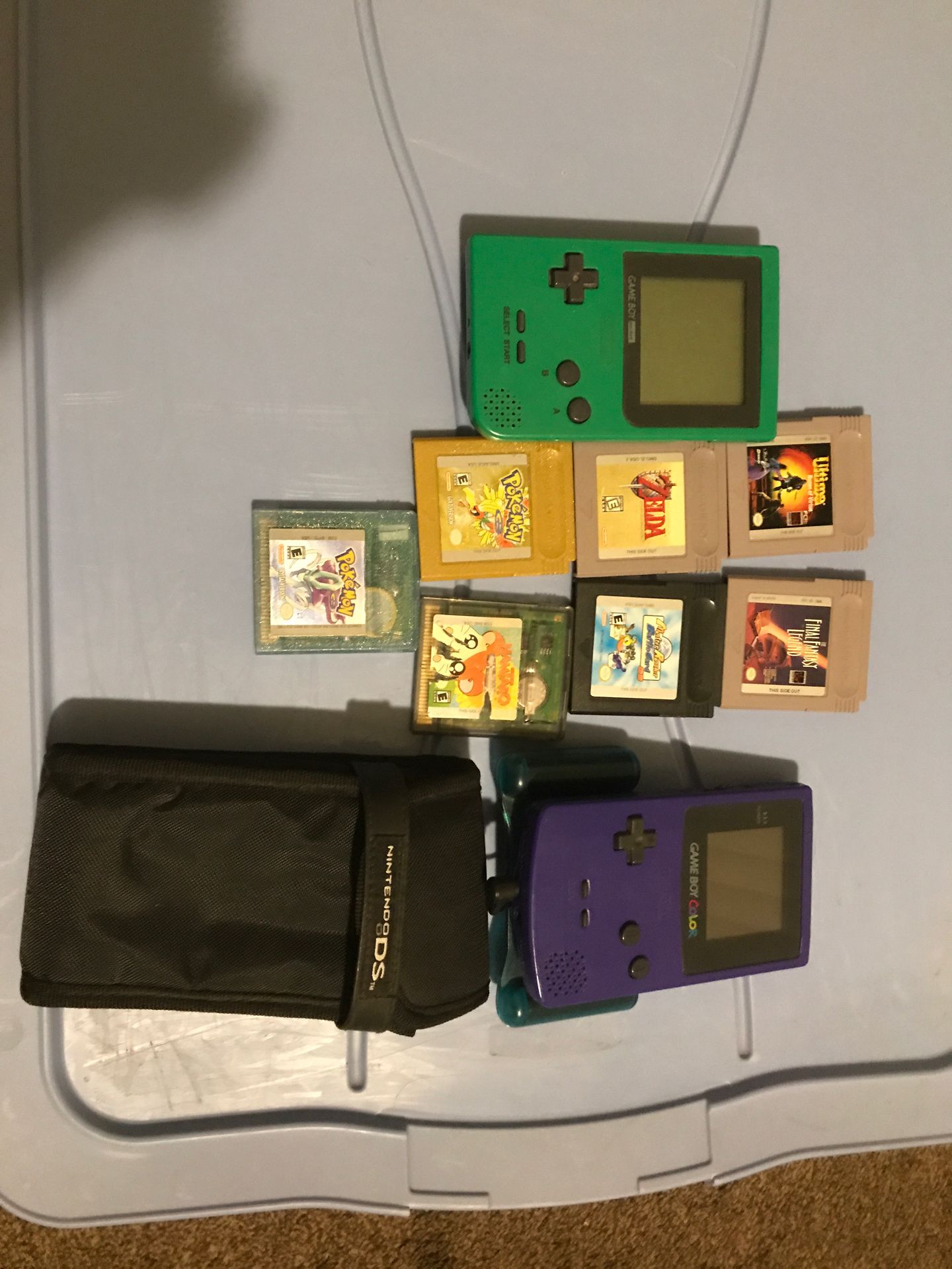 Game boy consoles with games