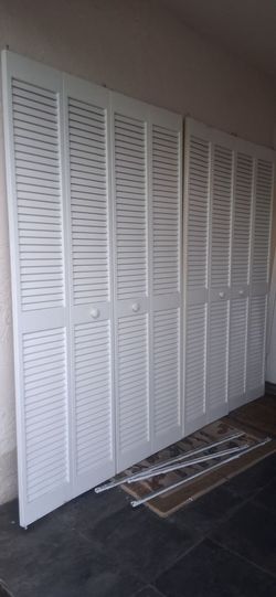 $59 Per Each 24x79 wood vented white bifold bi-fold closet door bedroom hallway laundry room kitchen garage shop