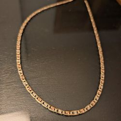 14k Real Gold, 24" Three-Toned Chain Necklace, 17.7g