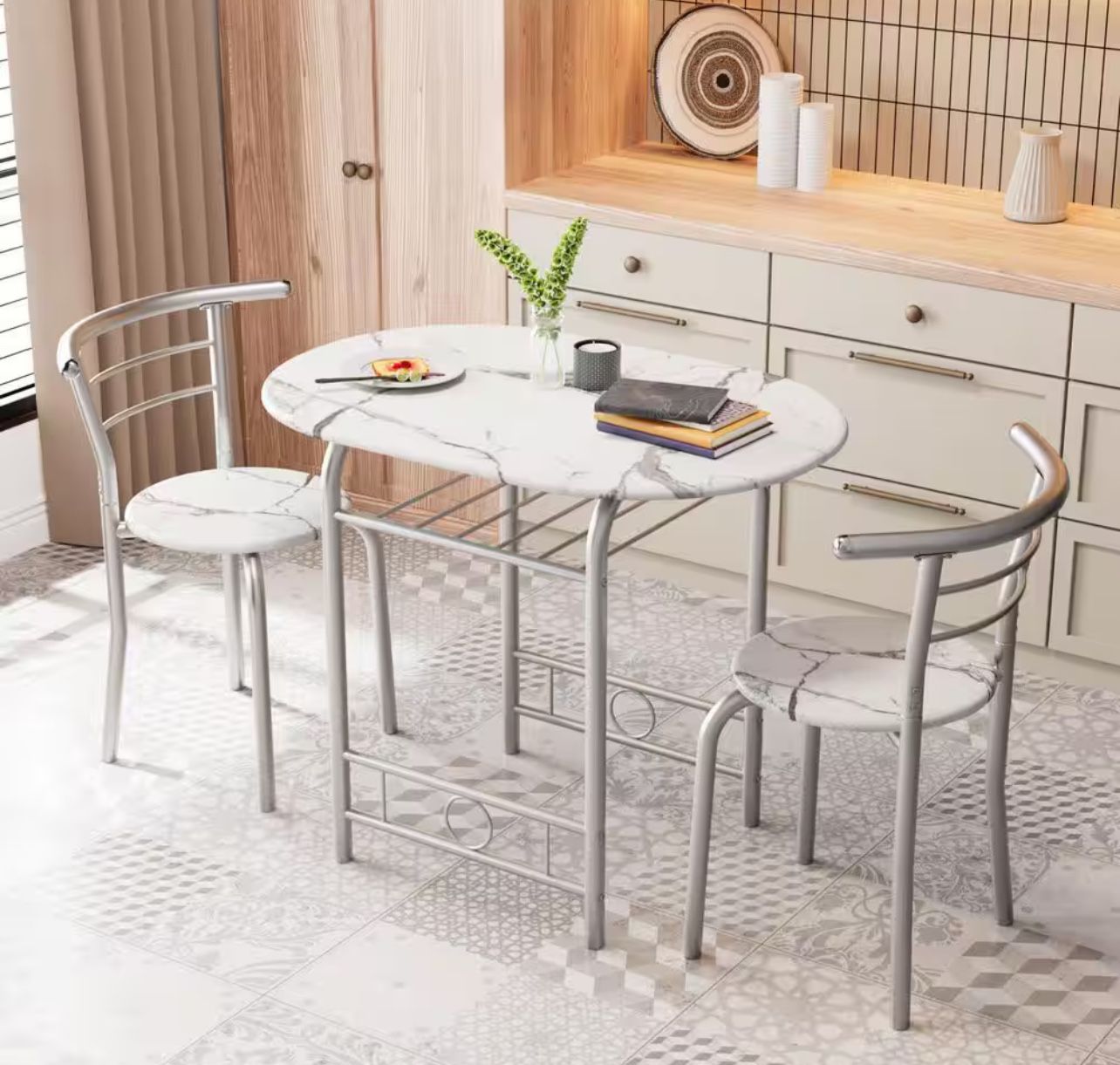 3 Piece Dining Table Set / Kitchen Table With 2 Chairs - NEW