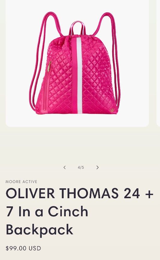 New Oliver Thomas Hot Pink Backpack