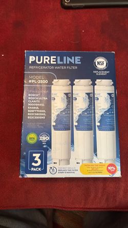 Pureline PL-2500 Refrigerator Water Filter 3-Pack Bosch